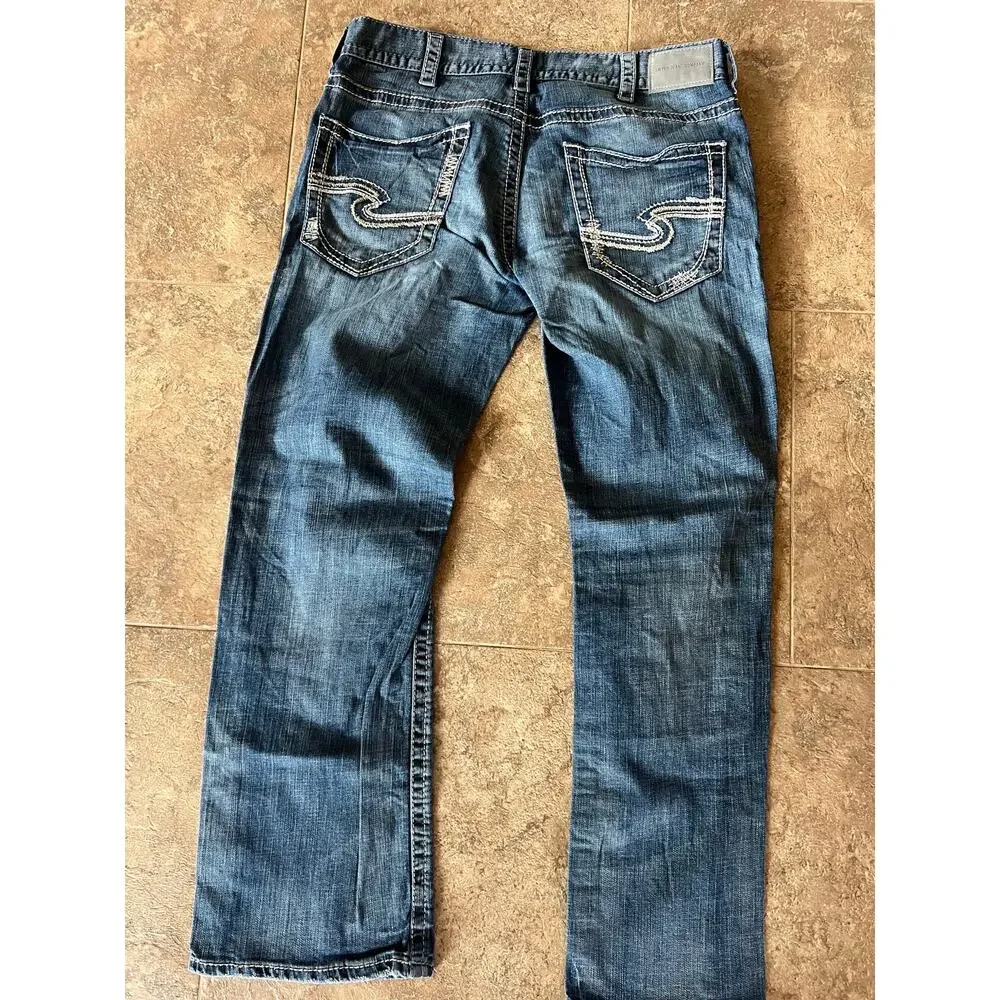 Silver Zac Relaxed Fit Straight Denim Jeans Men's 36/34